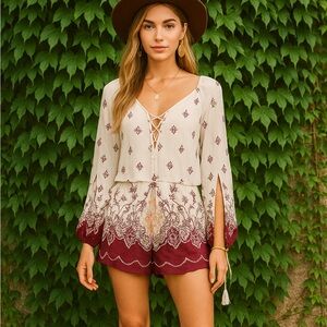 NWT THE JETSET DIARIES Enija Paisley Romper, M